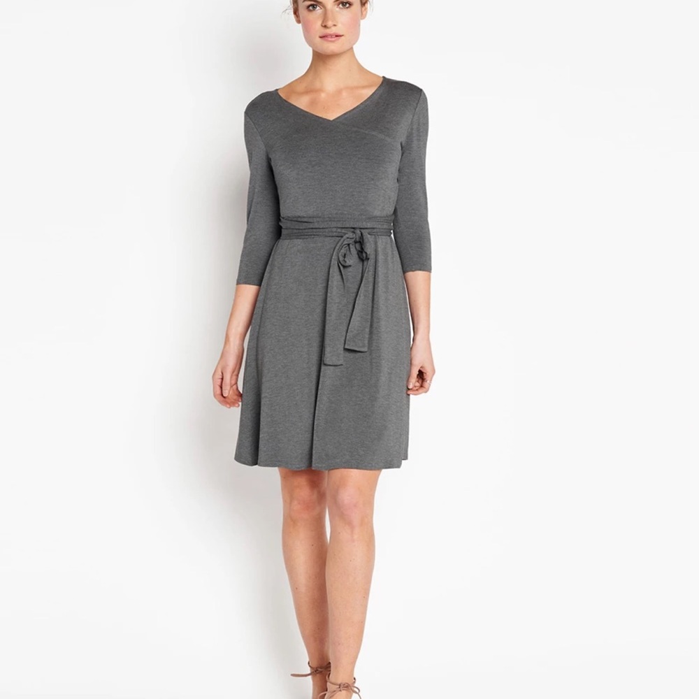 Of Mercer Sutton Wrap Knee Length Jersey Dress